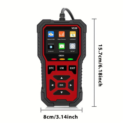 V539 OBD2 Scanner – Full Engine Code Reader with 6 Reset Modes, Battery Voltage Test, Reads & Clears Codes Without Battery – Compatible with All OBD2/EOBD Vehicles 1996 & Newer