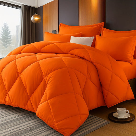 Quilted Comforter Set Twin Queen King Size – Soft Diamond Pattern Quilt with Pillowcases Ultra-Fine Fiber Fill Lightweight Breathable All-Season Bedding 2/3 Piece Multiple Colors