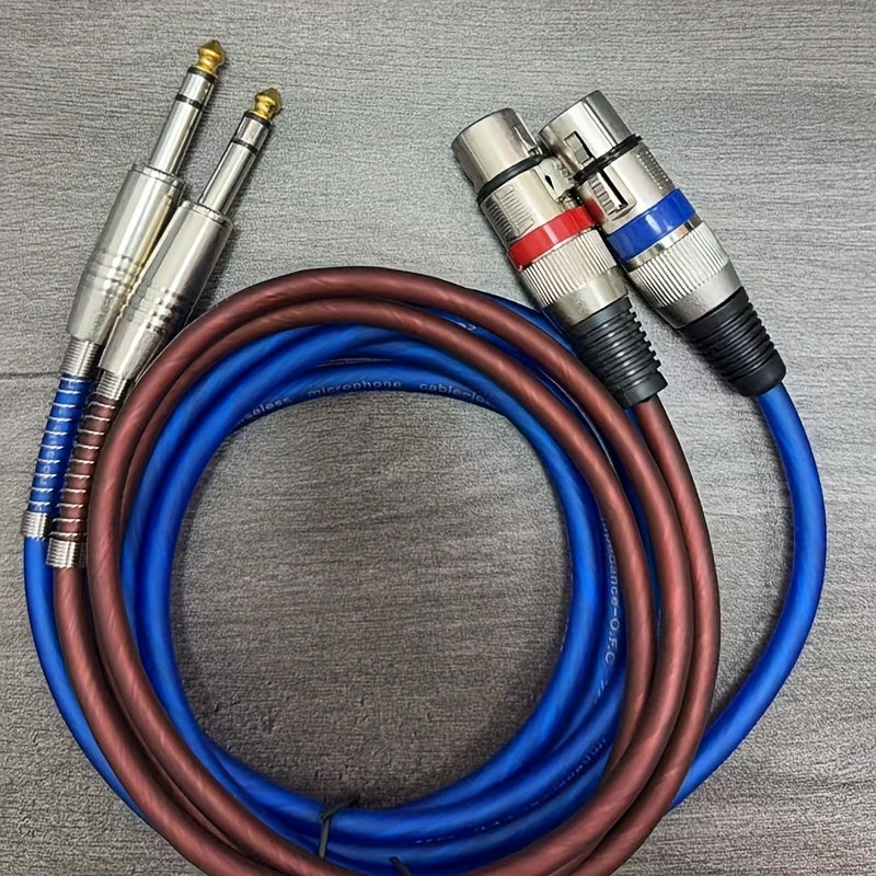 2-Pack 6.5mm TRS to XLR Female Balanced Audio Cable – Tinned Copper Core Mic Cord for Microphone Mixers, Recording Studios & Stage Lighting, Available in 3FT, 39-Inch & 78-Inch Lengths