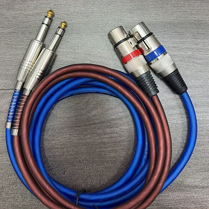2-Pack 6.5mm TRS to XLR Female Balanced Audio Cable – Tinned Copper Core Mic Cord for Microphone Mixers, Recording Studios & Stage Lighting, Available in 3FT, 39-Inch & 78-Inch Lengths