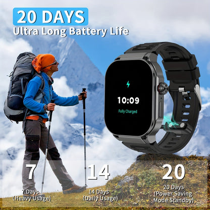 Smartwatch 2.1" HD Full Screen Display Bluetooth 5.3 with AI Voice Command, 400mAh Battery, Wireless Calls & SMS Alerts, 123+ Sports Modes, Music Playback & Social Sharing – Fashion Smart Watch for Men & Women