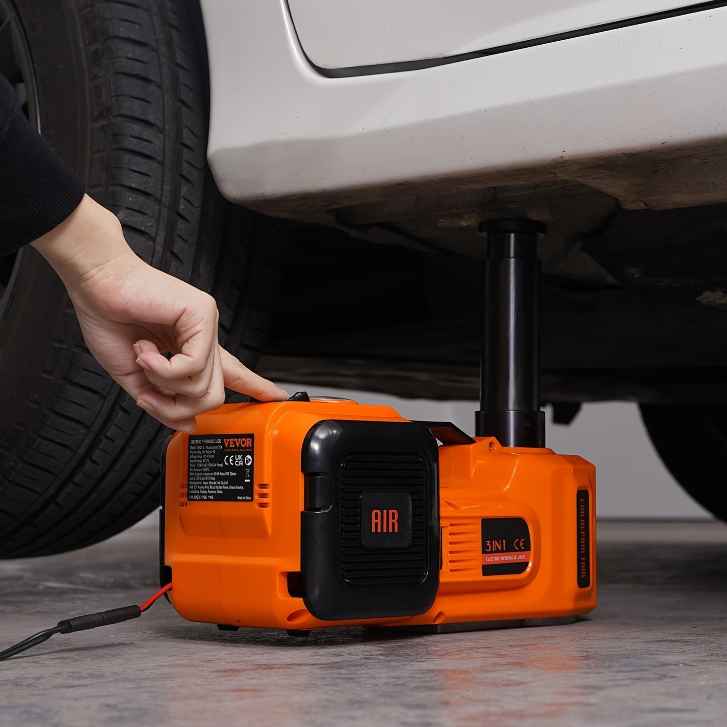 HAPPYBUY 5 Ton Hydraulic Car Jack 11023 Lbs with Built-in Inflatable Pump & LED Light - Portable Car Lift for Tire Changes & Garage Repairs, Compatible with SUV, MPV, Sedan & Truck