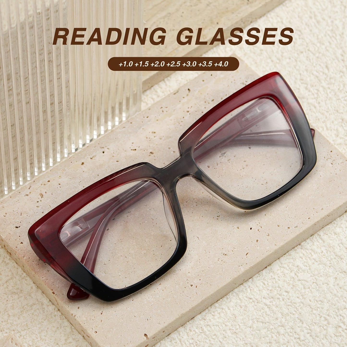 8-Pack Retro Rectangular Reading Glasses for Women Color Clash Design Spring Hinges Comfortable Fit Party Holiday Halloween Christmas Gift +100 to +400