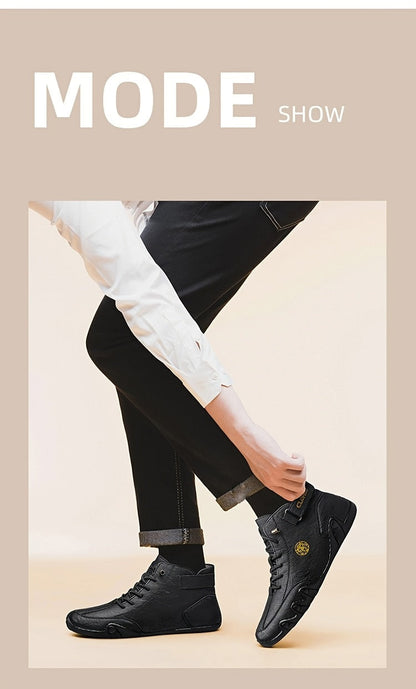 Men's High-Top Sneakers Breathable Lace-Up Casual Shoes Soft Rubber Sole Non-Slip Outdoor Walking Shoes for Men US 7-12 Multiple Colors