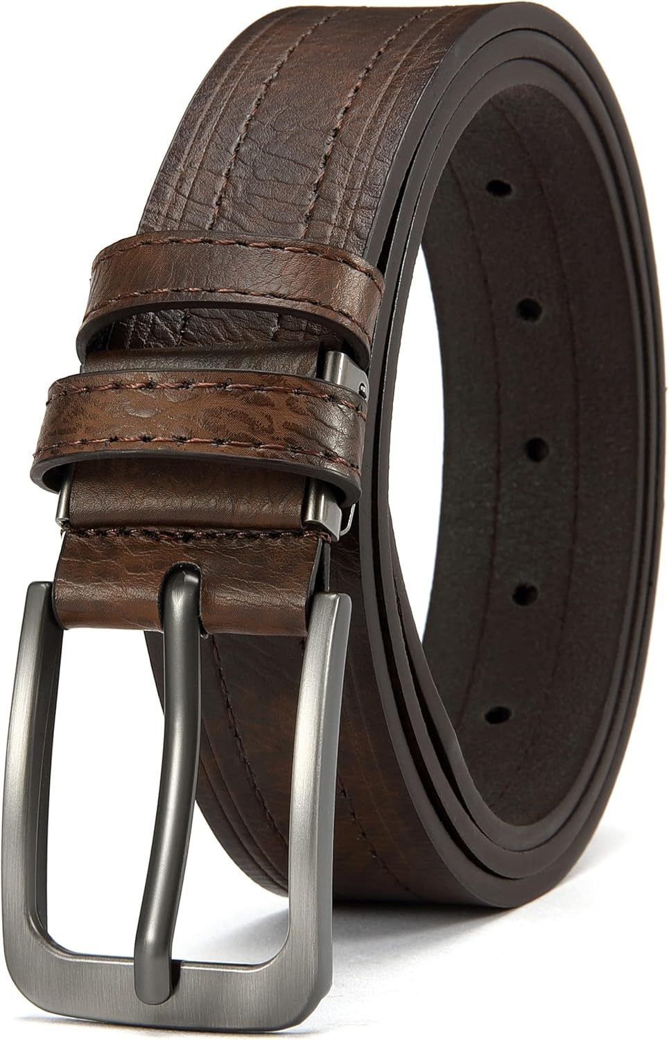 3Pcs Men's Leather Belt Set with Gift Box 1.25 Inch Adjustable Trim to Fit Dress Casual Jeans Classic Belt for Men Christmas Thanksgiving Gift