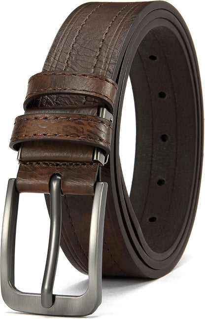 3Pcs Men's Leather Belt Set with Gift Box 1.25 Inch Adjustable Trim to Fit Dress Casual Jeans Classic Belt for Men Christmas Thanksgiving Gift