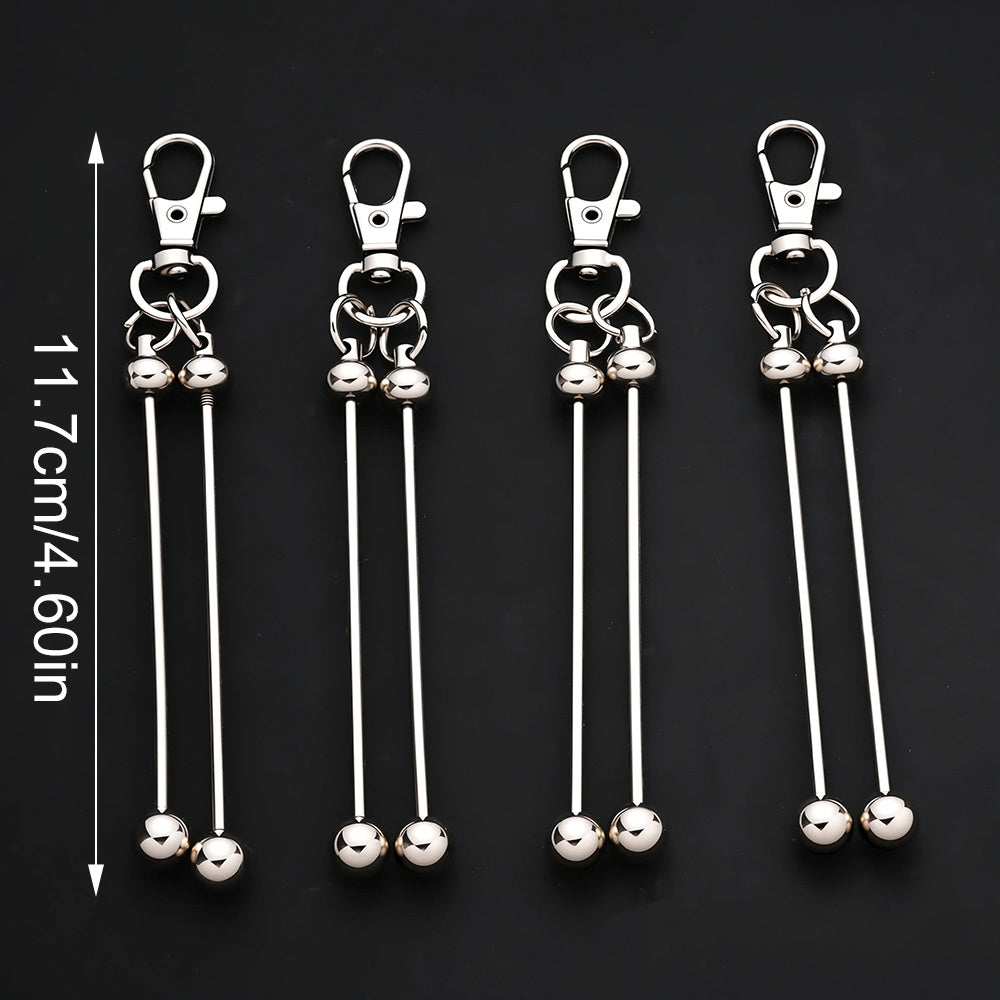 20pcs Beadable Keychain Making Kit for Women – DIY Double Blank Bar Key Rings with Lobster Clasp for Bag Pendant, Wedding, Party, Graduation, Back to School & Holiday Gift Craft Set