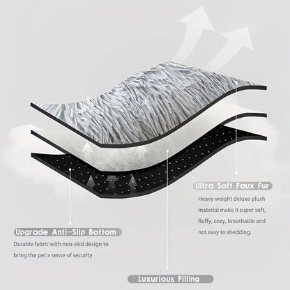 Extra Large Plush Dog Bed & Cat Pad – Thick Warm Polyester Cushion with Removable Washable Cover, Calming Pet Furniture for All Dog Breeds & Cats