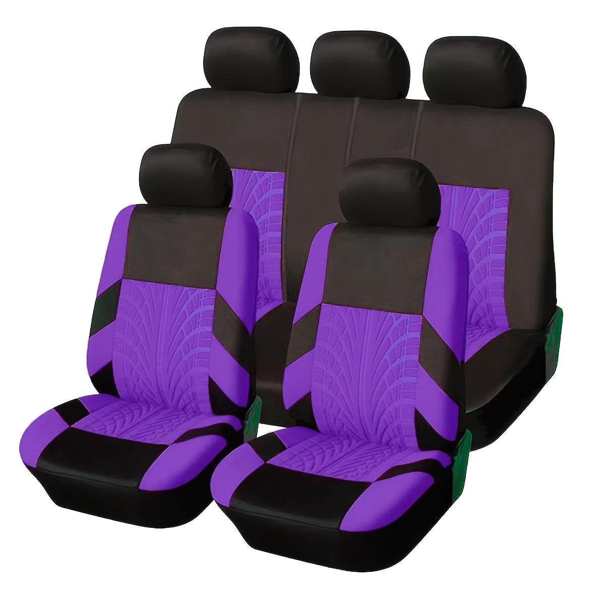 Full Enclosure 5-Seat Car Seat Covers with Tire Track Design – Universal Fit for Most Cars & SUVs, Breathable Fabric, Front & Rear Seat Protection, Stylish Auto Interior Accessories in Multiple Colors