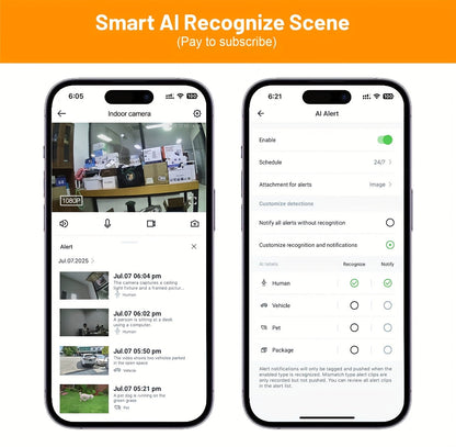 2 Pack WiFi Indoor Security Camera 3MP HD AI Humanoid Detection Full Color Night Vision Two-Way Audio Smart Motion Detection Alexa Compatible App Control Home Surveillance Camera