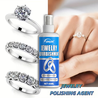 Jewelry Polish and Oxidation Remover 1.86oz with Sponge – Restores Luster on Gold Silver Bracelets Necklaces Rings and All Metal Jewelry Surfaces – Brightening Cleaner and Metal Polish