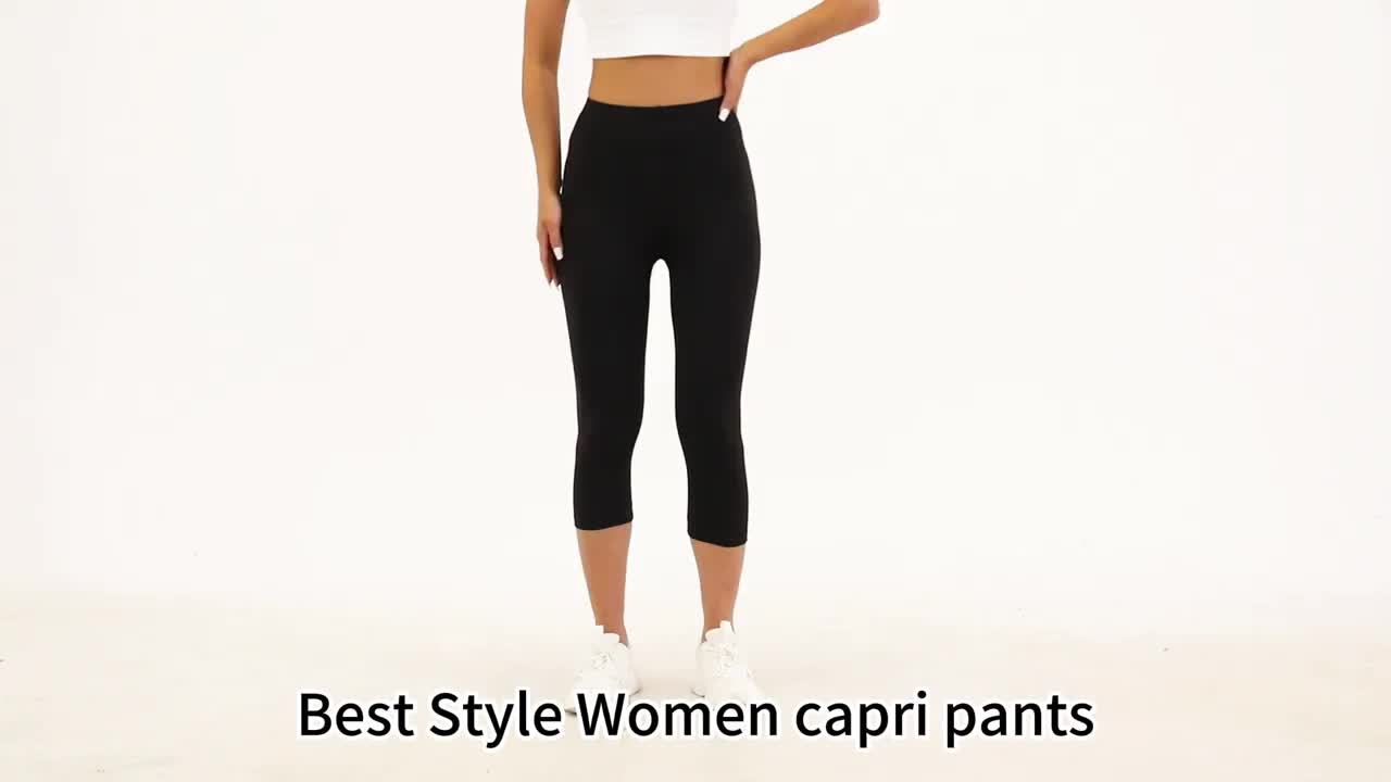 5 Pack Women's High-Elastic Capri Leggings – Opaque Non-See-Through 7/8 Length Workout Pants, 92% Polyester 8% Elastane Athletic Tights for Gym Running Yoga, Machine Washable, XS-XXL Mixed Colors