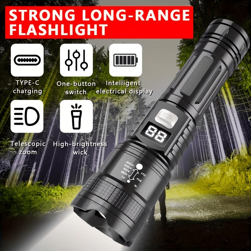Rechargeable LED Flashlights 2-Pack – 1000-3000 Lumens Super Bright, 3 Modes, USB-C, Adjustable Beam, Emergency Power Outage Camping Hurricane Survival Gear Work Light