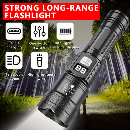 Rechargeable LED Flashlights 2-Pack – 1000-3000 Lumens Super Bright, 3 Modes, USB-C, Adjustable Beam, Emergency Power Outage Camping Hurricane Survival Gear Work Light