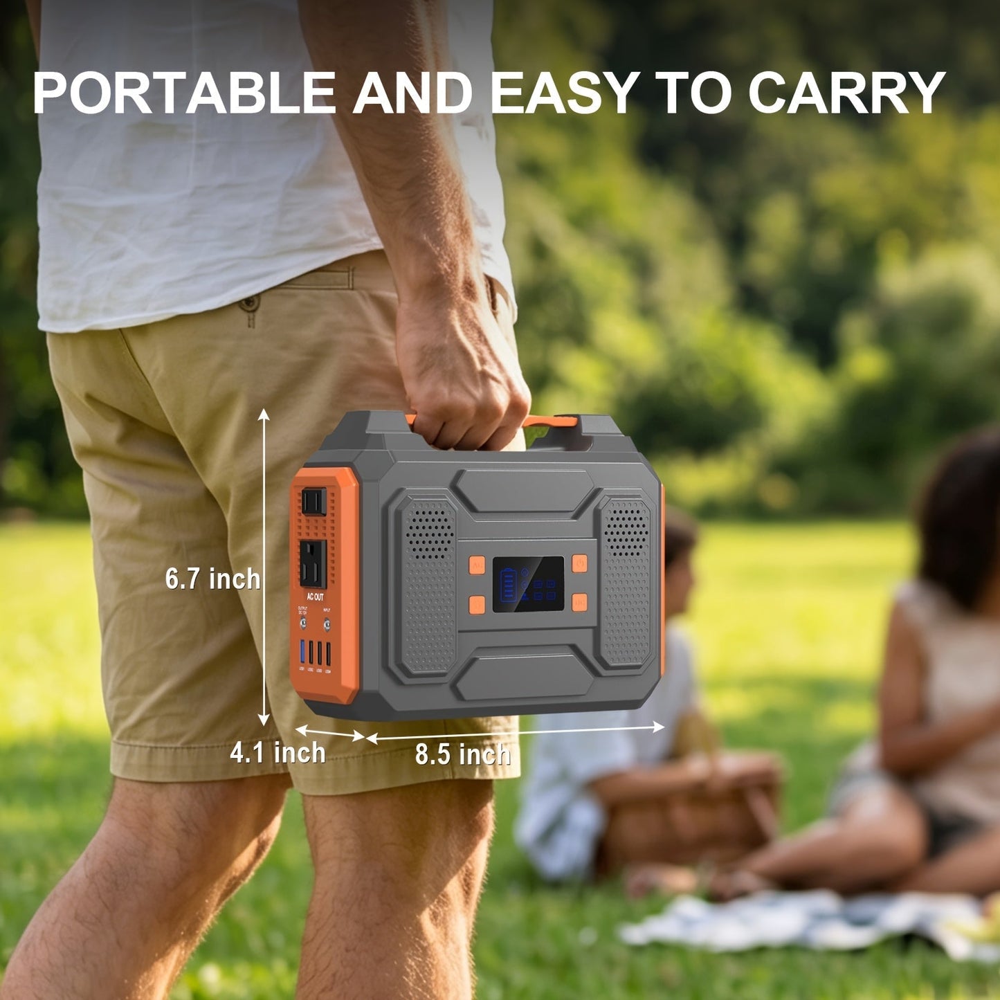 Portable Power Station 100W / 300W Solar Generator – AC Outlet, USB QC3.0, DC Port, LED Flashlight, High Capacity Battery Pack for Camping Hiking Road Trip CPAP Hurricane Emergency
