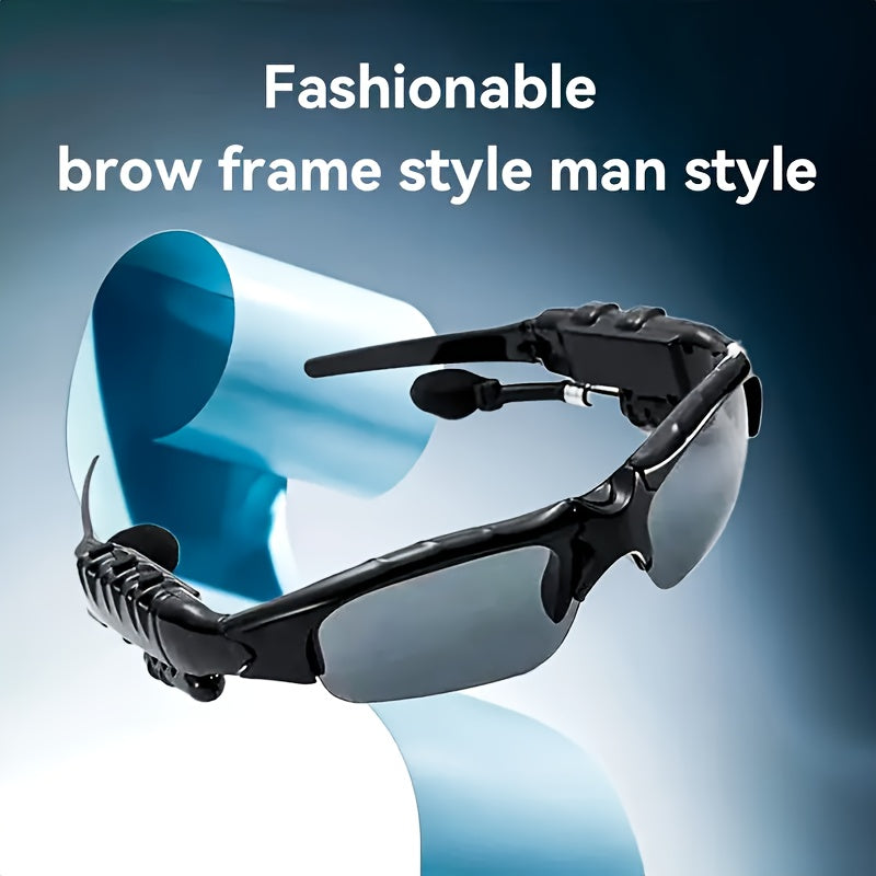 Bluetooth 5.4 Smart Audio Glasses Wireless Headset – Hands-Free Calls & Music, Built-In Condenser Mic, Volume Control, USB Charging, 80mAh Battery, Open Ear Wearable Tech Eyewear for Men & Women
