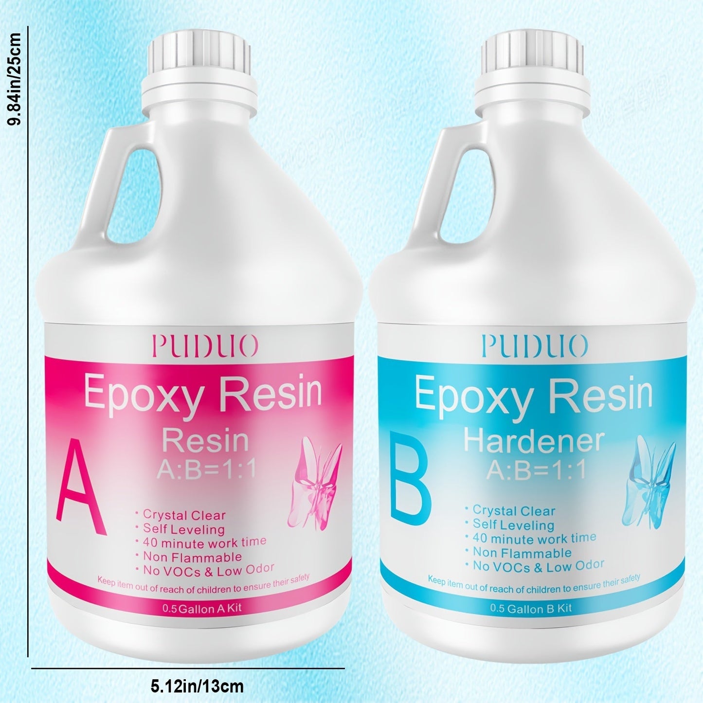 Epoxy Resin Kit Crystal Clear 2-Part Fast-Curing for Casting, Coating, Resin Art, Jewelry Making, Tabletops & Bar Counters – Available in 4oz, 72oz & 1 Gallon with Pump Kit & Glitter Accessories