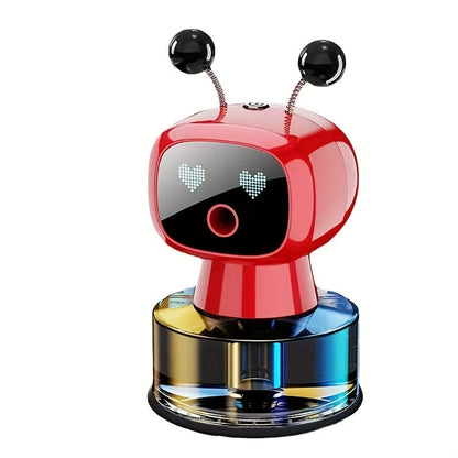Robot Smart Car Air Freshener USB Rechargeable Auto Spray AI Expression Display 4 Scent Levels – Automatic Fragrance Diffuser Car Decoration Gift Black Blue Red Green
