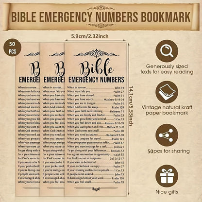 Bible Verse Bookmarks 50 Pack – Inspirational Scripture Brown Paper Bookmarks for Church, Sunday School Supplies, Vacation Bible School, Religious Gifts & Christian Stocking Stuffers