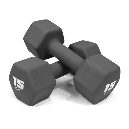Neoprene Hex Dumbbell Set Pair - Non-Slip Color-Coded Cast Iron Hand Weights for Women & Men, Home Gym Strength Training Free Weights, 2LB to 15LB Sold in Pairs
