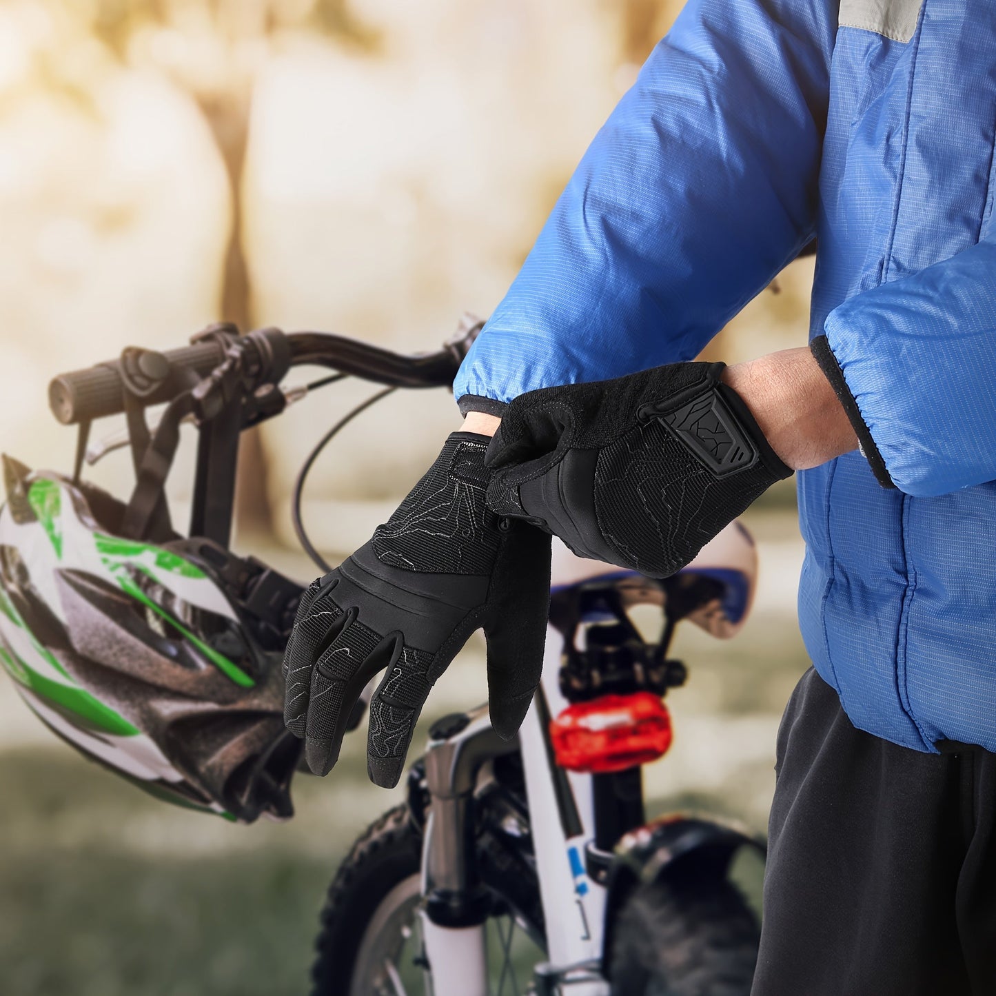 Breathable Full Finger Tactical Gloves with Touchscreen Tips – Anti-Slip Flexible Professional Gloves for Driving Cycling Working Outdoor Sports, Sizes S-XL in Black & Green