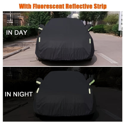 Waterproof Car Cover for Sedan & SUV – All Season UV Protection, Rain, Snow & Dust Shield, Thickened 190T Oxford Cloth, Fits Cars 183–216 Inches, Storage Bag Included – Black