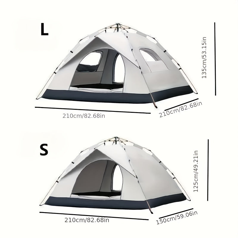 3-Second Instant Pop-Up Camping Tent for 2 Person – Automatic Setup, Fiberglass Poles, Oxford Cloth, All-Season Waterproof, Double Door – for Hiking, Travel, Beach & Backpacking