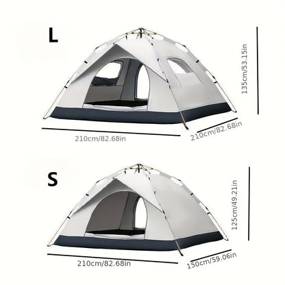 3-Second Instant Pop-Up Camping Tent for 2 Person – Automatic Setup, Fiberglass Poles, Oxford Cloth, All-Season Waterproof, Double Door – for Hiking, Travel, Beach & Backpacking