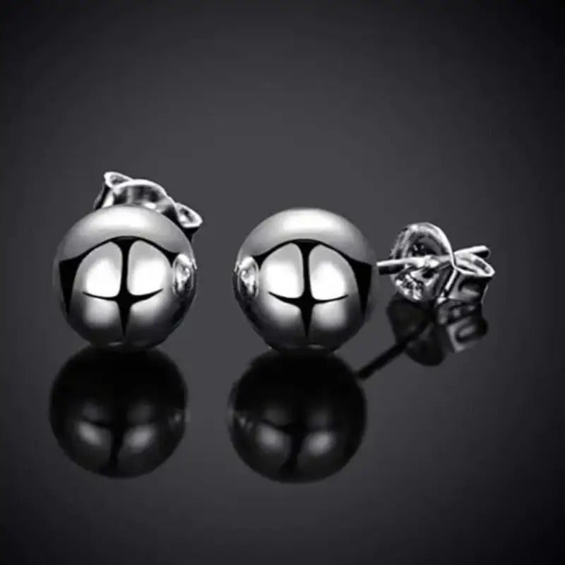 S925 Sterling Silver Stud Earrings 10mm Minimalist Simple Design Hypoallergenic Daily Wear Ear Piercing Jewelry for Women Girls Gift