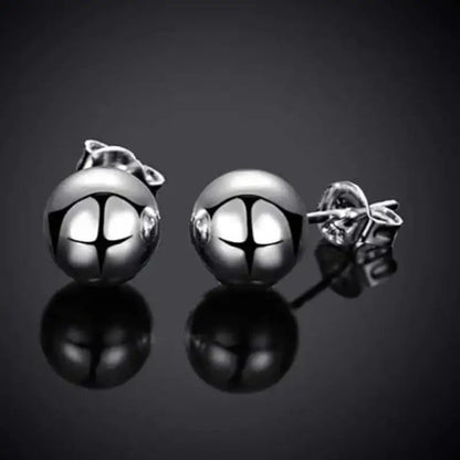 S925 Sterling Silver Stud Earrings 10mm Minimalist Simple Design Hypoallergenic Daily Wear Ear Piercing Jewelry for Women Girls Gift