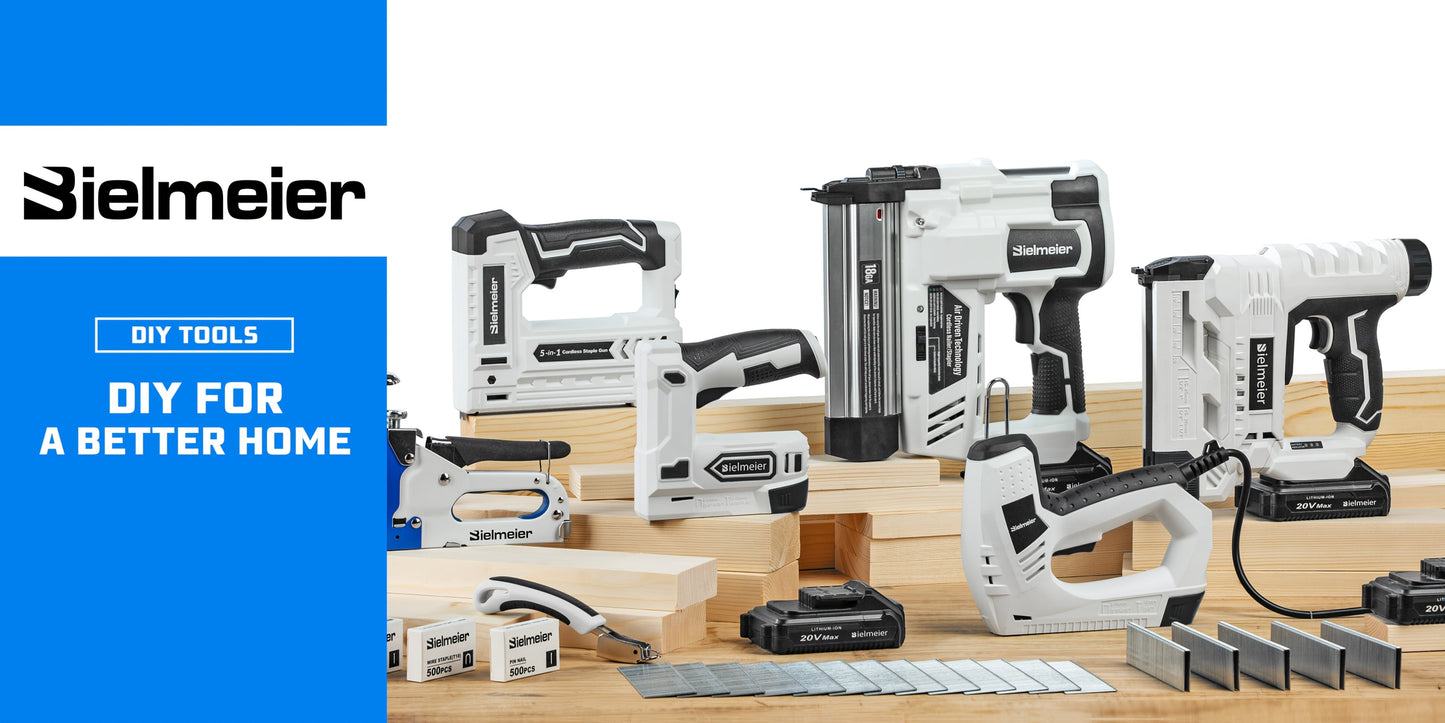 Cordless 2-in-1 Brad Nailer & Stapler Gun 20V – No Compressor Needed, Battery & Charger Included, Safety Guard, 1600/2000 Nails & Staples for Carpentry, Upholstery & DIY