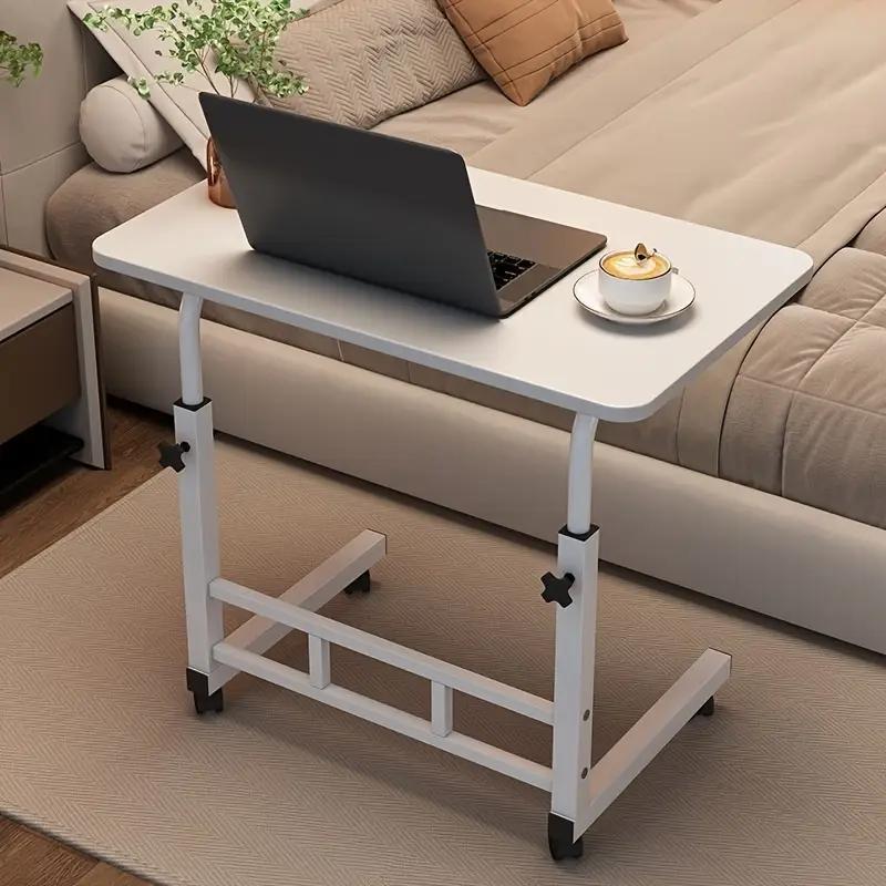 Mobile Lift Table Adjustable Height Rolling Laptop Desk Bedside Sofa Side Table for Bedroom Home Office