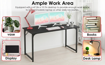 Computer Desk 32/39/47 Inch – Modern Writing & Gaming Desk with Sturdy Metal Frame, Home Office Study Workstation for PC, Laptop & Monitor Setup, 3 Size Options