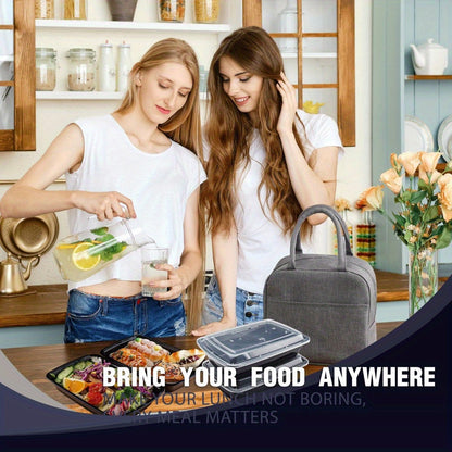 38oz Black Rectangular Meal Prep Containers 100/200 Pack Leakproof Stackable Disposable Food Storage Bento Box BPA Free Microwave Dishwasher Freezer Safe Takeout Lunch Picnic