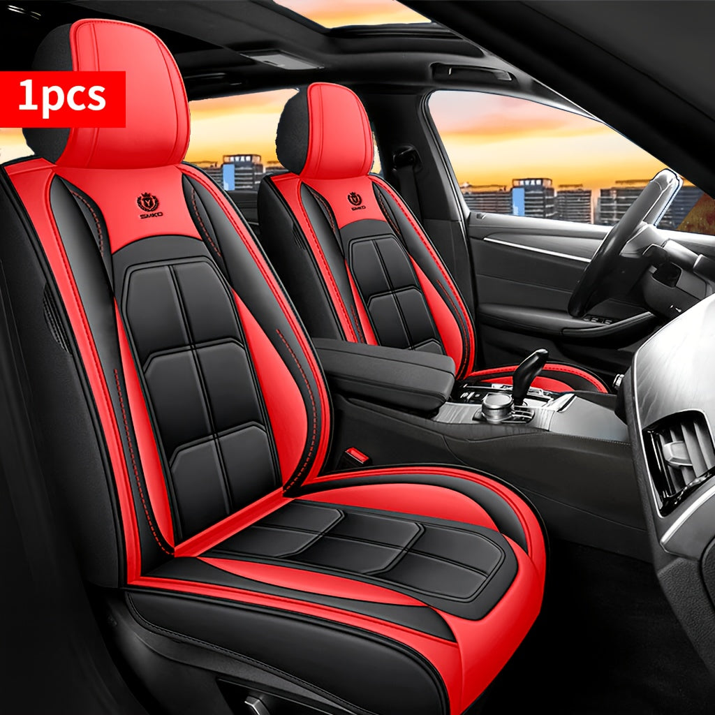 Faux Leather Car Seat Cover Universal Fit Sponge-Padded Seat Protector for Sedan, SUV & Pickup Truck – Durable, Comfortable, Luxury Interior Upgrade in 7 Colors for Front or Rear Seats
