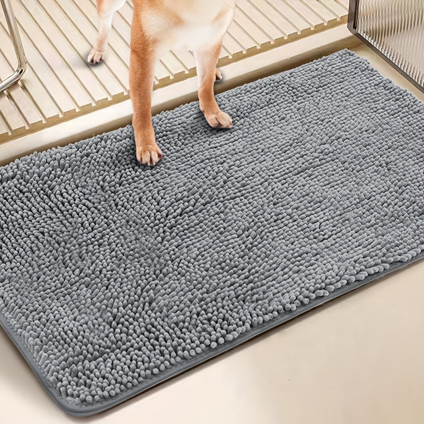 Dog Door Mat for Muddy Paws 2-Pack – Absorbent Non-Slip Washable Microfiber Mud Mat, Quick Dry Entry Indoor Floor Mat for Dogs, Machine Washable, Available in 24x17 & 32x20 inch, 3 Colors