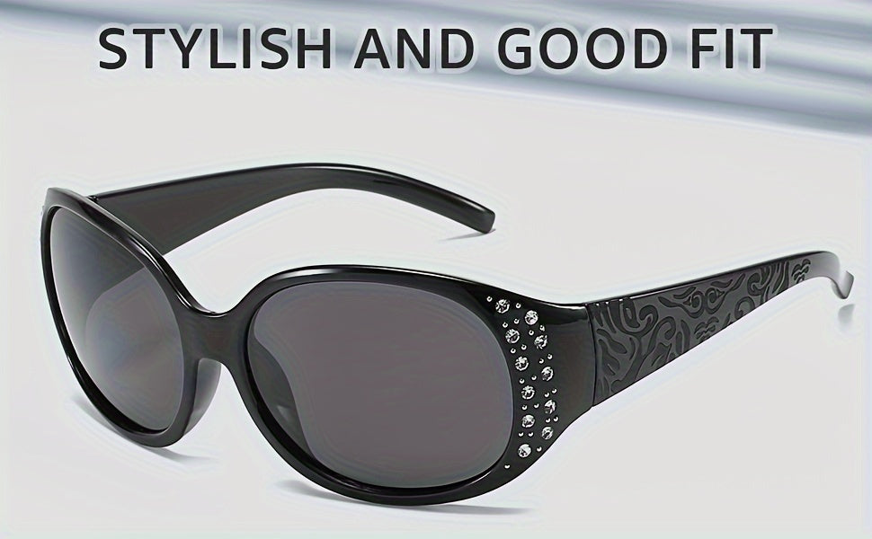 Rhinestone Cat Eye Sunglasses for Women – Floral Embellished UV Protection Shades, Lightweight Frames for Beach, Driving, Outdoor, Street Style & Vacation, Trendy Fashion Eyewear Gift