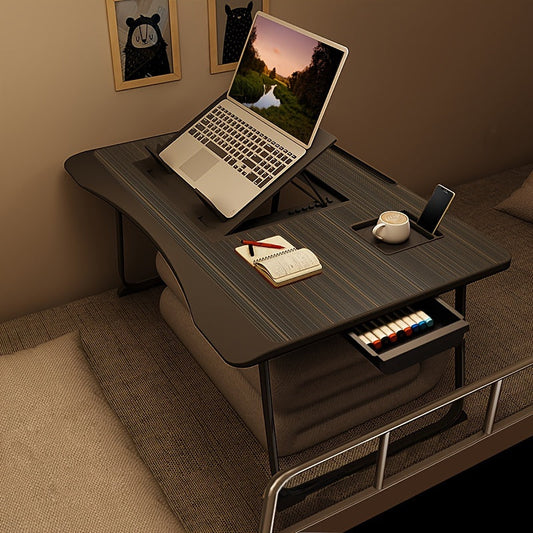 Foldable Laptop Desk for Bed & Couch with Cup Holder Phone Holder Drawer USB Port Home Office Breakfast Tray Lap Desk for Working Watching Movies – 6 Styles