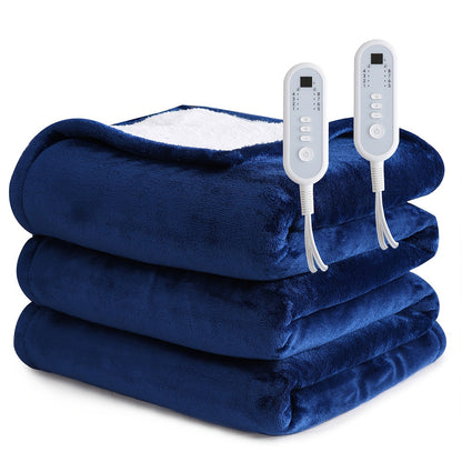 Electric Heated Blanket Flannel Extra Large with 8 Temperature Levels 10-Hour Auto-Off PTC+NTC Overheat Protection Machine Washable – Throw Twin Full Queen King Sizes