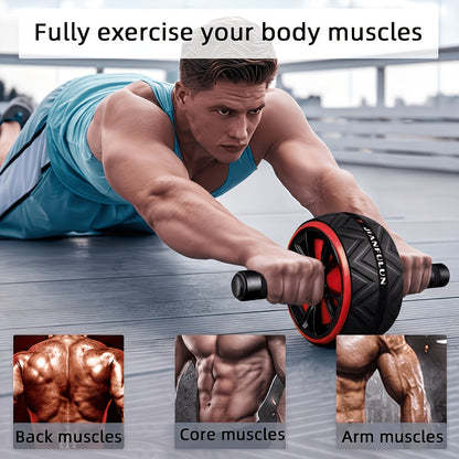 Ab Wheel Roller with Knee Pads – Core Strength Training, Balance & Ab Workout Crunch Machine for Home Gym, Muscle Toning for Arms & Abs, Stainless Steel & PP Options, Great Fitness Gift