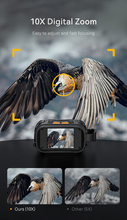 4K Night Vision Binoculars for Adults – 10x Digital Zoom, 2.8" HD Screen, 7-Level IR Illuminator, 12MP Photo & Video, Rechargeable – Perfect for Hunting, Boating & Outdoor Exploration, Gift for Men