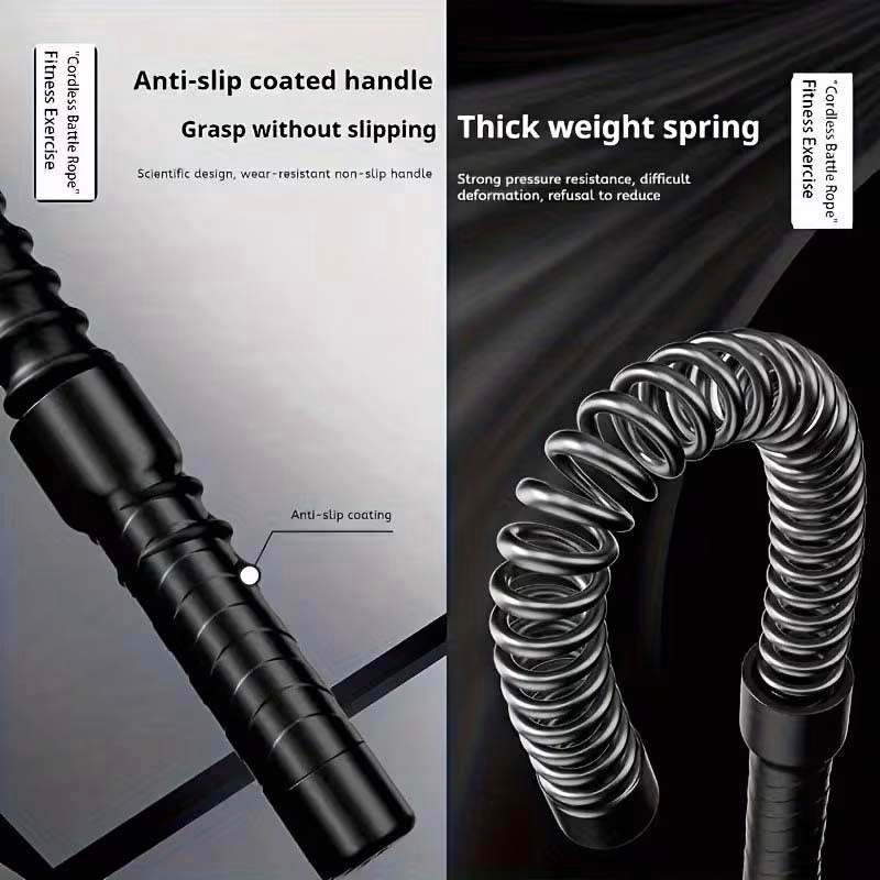 Ropeless Battle Ropes 2-Pack – Cordless Portable Weighted Workout Ropes for Home Gym HIIT Cardio Full Body Training Arms Shoulders Core Legs Exercise Equipment for Adults Beginners
