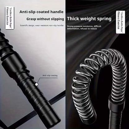 Ropeless Battle Ropes 2-Pack – Cordless Portable Weighted Workout Ropes for Home Gym HIIT Cardio Full Body Training Arms Shoulders Core Legs Exercise Equipment for Adults Beginners
