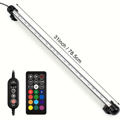 Submersible LED Aquarium Light Multicolor Underwater Fish Tank Light 7.5" to 35" - Multiple Sizes 9 to 66 LEDs for Freshwater Saltwater Aquarium Decoration