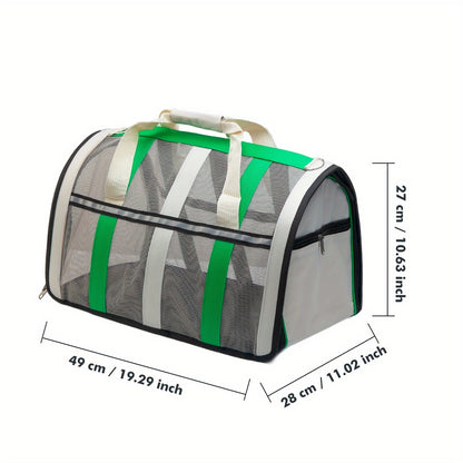 Foldable Soft Pet Carrier Bag – Breathable Mesh Travel Bag for Cats & Dogs, 6 Colors, S/M/L Sizes, Portable with Zipper Closure