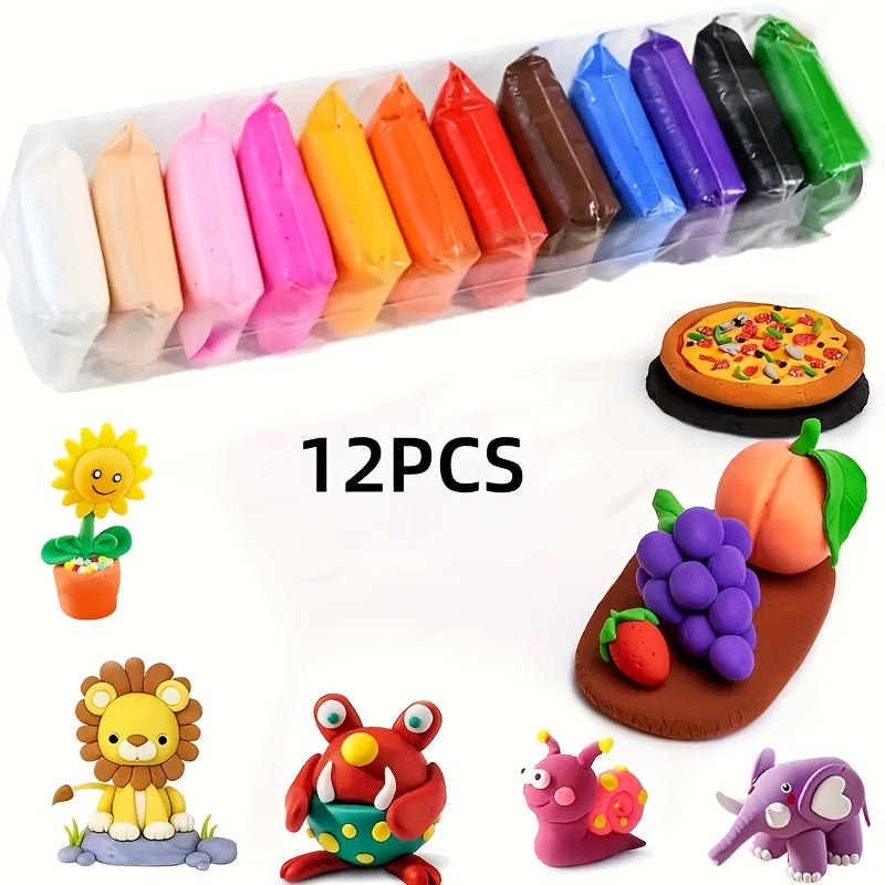 Air Dry Clay Kit for Kids Natural Modeling Clay Magic Foam DIY Molding Clay Slime Add-Ins Craft Supplies Non-Toxic 12 to 144 Colors Gift for Kids