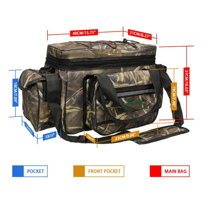 SeaKnight Fishing Tackle Bag Camo – Large Capacity Waterproof Nylon Shoulder Bag for Bass Trout Fishing Hiking Camping Outdoor Sports Travel Men Women