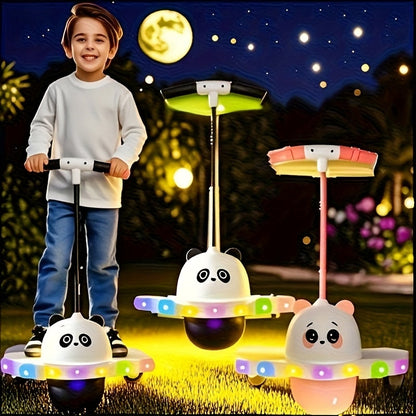 Pogo Ball with Colorful LED Light – Balance Coordination Bounce Toy for Kids & Adults Up to 200lb, Trick Pop Ball Jumper for Indoor Outdoor Play, Gift for Boys & Girls, Pink & Black