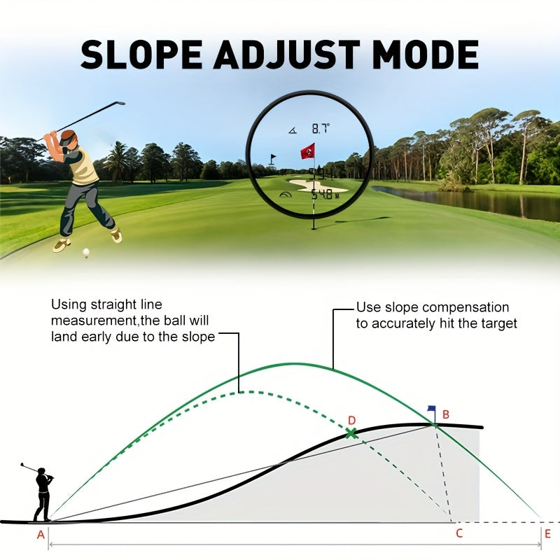 1200 Yard Laser Golf Rangefinder 6X Magnification Slope Switch Pulse Vibration Target Lock Type-C Rechargeable – Trajectory Compensation for Golf & Hunting