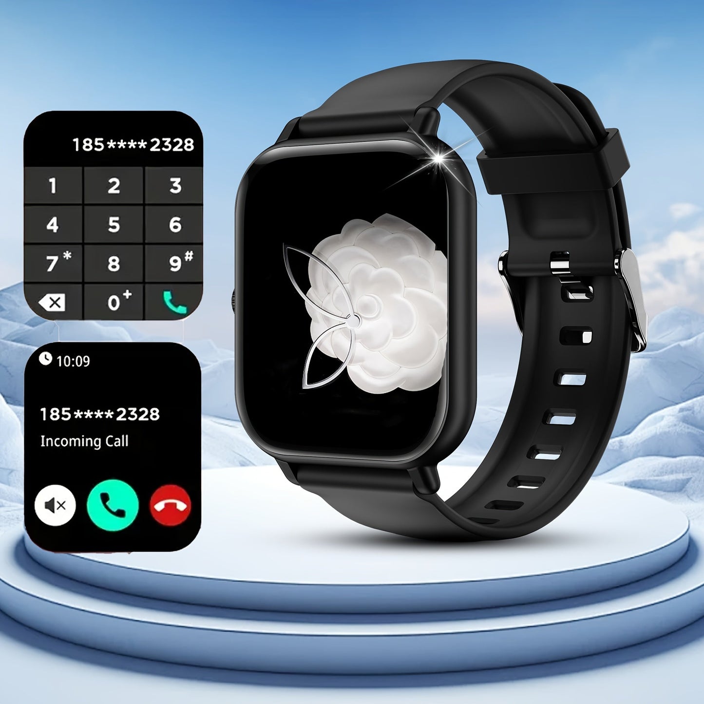 Smart Watch for Men and Women IP68 Waterproof 1.83 Inch Full Touch Screen – Wireless Calls & Messages, Pedometer, Fitness Tracker, Compatible with iPhone and Android, 6 Color Options